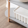 SoBuy HSTR01-H-HG Bibliotecă cu 3 Nivele, Raft de Depozitare, Etajeră de sine stătătoare din Lemn cu 3 Etaje, Masă de Intrare, Masă Consolă pentru Sufragerie, Birou, Dormitor, 100x33x88cm, Gri