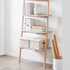 SoBuy HSTR02-HG Étagère Échelle, Bibliothèque à 4 Niveaux, Étagère de Rangement, Meuble de Rangement sur Pieds, Bibliothèque Murale, pour Bureau, Salon, Chambre, Cuisine, 65x39x169cm, Gris