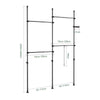 SoBuy KLS03-II-SCH Suport telescopic robust pentru haine – Dulap deschis reglabil cu bare pentru dormitor/dressing, Negru