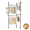 SoBuy KLS03-III-SH Telescopic atârnat de sol, suport robust suport cu tije cu tije, garderobă deschisă reglabilă pentru dormitor, suport pentru haine negre