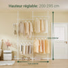 SoBuy KLS03-II-W Suport telescopic robust pentru haine - Dulap deschis reglabil cu bare, Cuier pentru dormitor/dressing, Alb