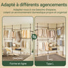 SoBuy KLS04-II-BR Suport telescopic pentru haine, robust - Dulap deschis reglabil cu bare și rafturi, Cuier pentru dormitor/dressing, Maro