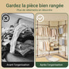 SoBuy KLS04-II-BR Suport telescopic pentru haine, robust - Dulap deschis reglabil cu bare și rafturi, Cuier pentru dormitor/dressing, Maro