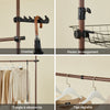 SoBuy KLS04-II-BR Suport telescopic pentru haine, robust - Dulap deschis reglabil cu bare și rafturi, Cuier pentru dormitor/dressing, Maro