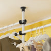 SoBuy KLS04 Suport telescopic pentru haine, rezistent - Dulap deschis reglabil cu bare și rafturi, Cuier pentru dormitor/dressing, Alb