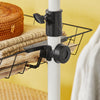 SoBuy KLS04 Suport telescopic pentru haine, rezistent - Dulap deschis reglabil cu bare și rafturi, Cuier pentru dormitor/dressing, Alb