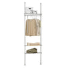 SoBuy KLS07-HG Télescopique Porte-vêtements Système de Penderie Blanc