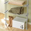 SoBuy KLS07-HG Télescopique Porte-vêtements Système de Penderie Blanc