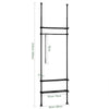 SoBuy KLS07-SCH Suport telescopic solid pentru haine - Dulap deschis reglabil cu bare și rafturi, Cuier pentru dormitor/dressing, Negru