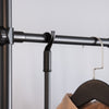 SoBuy KLS07-SCH Suport telescopic solid pentru haine - Dulap deschis reglabil cu bare și rafturi, Cuier pentru dormitor/dressing, Negru