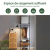 SoBuy KLS07-SCH Suport telescopic solid pentru haine - Dulap deschis reglabil cu bare și rafturi, Cuier pentru dormitor/dressing, Negru