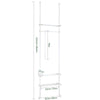 SoBuy KLS07-W Suport telescopic pentru haine, rezistent - Dulap deschis reglabil cu bare și rafturi, Cuier pentru dormitor/dressing, Alb