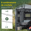 SoBuy KLS11-DG Adăpost de Grădină, Cușcă de Grădină Exterior Impermeabilă, Adăpost pentru Motociclete cu Cârlige, Garaj pentru Biciclete și Unelte, Adăpost Biciclete, Depozitare și Stocare, Gri, 120x176x163 cm