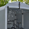 SoBuy KLS11-K Șopron de grădină, șopron de exterior, impermeabil, magazie pentru motociclete cu cârlige, garaj pentru biciclete și unelte, magazie pentru biciclete, depozitare și depozitare, argintiu, 120 x 176 x 163 cm