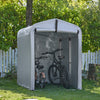 SoBuy KLS11-K Șopron de grădină, șopron de exterior, impermeabil, magazie pentru motociclete cu cârlige, garaj pentru biciclete și unelte, magazie pentru biciclete, depozitare și depozitare, argintiu, 120 x 176 x 163 cm