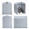 SoBuy KLS11-K Șopron de grădină, șopron de exterior, impermeabil, magazie pentru motociclete cu cârlige, garaj pentru biciclete și unelte, magazie pentru biciclete, depozitare și depozitare, argintiu, 120 x 176 x 163 cm