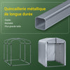 SoBuy KLS11-K Șopron de grădină, șopron de exterior, impermeabil, magazie pentru motociclete cu cârlige, garaj pentru biciclete și unelte, magazie pentru biciclete, depozitare și depozitare, argintiu, 120 x 176 x 163 cm