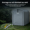 SoBuy KLS11-K Șopron de grădină, șopron de exterior, impermeabil, magazie pentru motociclete cu cârlige, garaj pentru biciclete și unelte, magazie pentru biciclete, depozitare și depozitare, argintiu, 120 x 176 x 163 cm