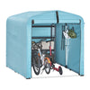 SoBuy KLS11-L-BL Șopron de grădină, Casă de grădină exterioară impermeabilă, Adăpost pentru motociclete cu cârlige, Garaj pentru biciclete și unelte, Adăpost pentru biciclete, Depozitare și stocare, Albastru deschis, 159x219x165 cm