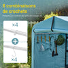 SoBuy KLS11-L-BL Șopron de grădină, Casă de grădină exterioară impermeabilă, Adăpost pentru motociclete cu cârlige, Garaj pentru biciclete și unelte, Adăpost pentru biciclete, Depozitare și stocare, Albastru deschis, 159x219x165 cm