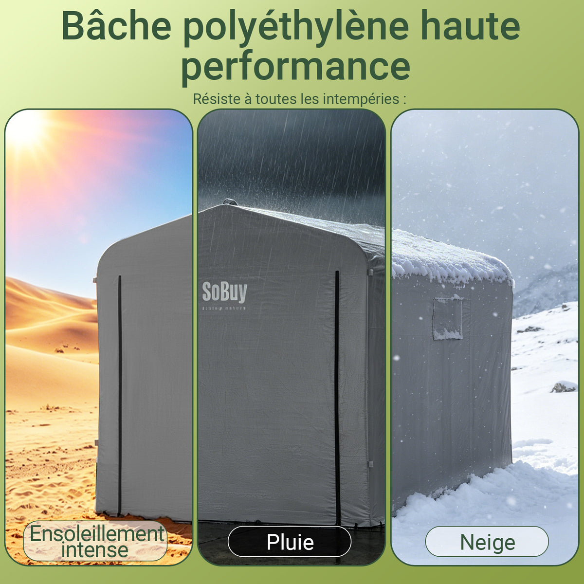 SoBuy KLS11-L-DG Adăpost de grădină, Cabană de grădină exterioară impermeabilă, adăpost pentru motociclete cu cârlige, Garaj pentru biciclete și unelte, Adăpost pentru biciclete, Depozitare și Stocare, Gri, 159x219x165 cm
