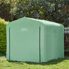 SoBuy Cabană de grădină, cort extern impermeabil, depozitare motociclete cu cârlige, garaj pentru biciclete și unelte, depozit pentru biciclete, spațiu de depozitare, verde, 159x219x165 cm, kls11-l-gr