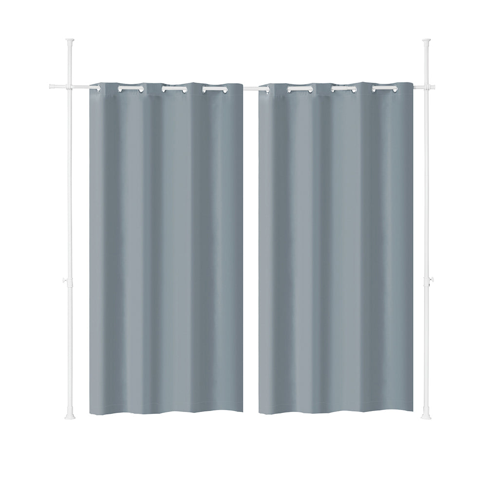 SoBuy KLS12-DG Paravent Séparateur de Pièces Rideau Télescopique Réglable en Hauteur Rideau Occultant Isolant Thermique Drape