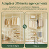 SoBuy KLS17-WN Suport telescopic pentru haine, Suport robust, Dulap deschis reglabil cu rafturi și bare, Alb Natur