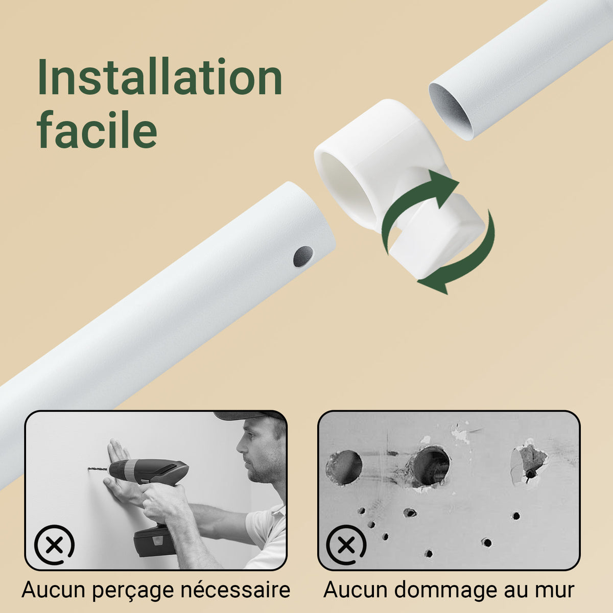 SoBuy KLS17-WN Suport telescopic pentru haine, Suport robust, Dulap deschis reglabil cu rafturi și bare, Alb Natur