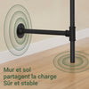 SoBuy KLS18-SCH Suport de Haine de Perete Industrial, Dulap Deschis din Metal cu 3 Bare și 3 Rafturi din MDF, Dulap de Depozitare de Perete Salvează Spațiu pentru Dormitor Dressing Hol, Negru