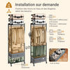 SoBuy KLS23-SCH Porte-Manteaux Industriel sur Pied avec Tiroir – Métal et Bois, Crochets, Roulettes – 60×32×175 cm, Gris Anthracite