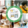 SoBuy KMB01-II-W Bibliotecă Montessori pentru copii Raft cu jucării 3 rafturi + 2 containere deschise Dulap pentru dormitor copii alb în siguranță Dulap pentru copii Jucării pentru copii din lemn alb 68x30x68 cm
