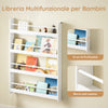 SoBuy Bibliotecă cu economie de spațiu pentru copii 80x12x118cm KMB08-W