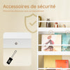 SoBuy KMB08-II-W Bibliotecă Montessori pentru copii, montată pe perete, Raft pentru cărți pentru copii cu 4 niveluri, Mobilier de depozitare pentru copii, cu economie de spațiu, Alb 80×12×118 cm