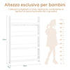 SoBuy Bibliotecă cu economie de spațiu pentru copii 80x12x118cm KMB08-W