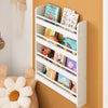 SoBuy KMB08-K-W Bibliotecă de Perete Raft pentru Cărți Copii Raft de Depozitare cu 4 Niveluri - Alb
