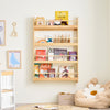 SoBuy KMB08-N Libreria Montessoriana per Bambini Libreria da Parete a 4 Ripiani Porta Libri Bambini Portagiochi Cameretta Naturale 80x12x118cm
