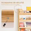 SoBuy KMB08-N Bibliotecă pentru copii Raft de cărți pentru copii 4 niveluri Dulap de depozitare jucării Bibliotecă Mobilier de depozitare Raft cameră Natural 80x12x118cm