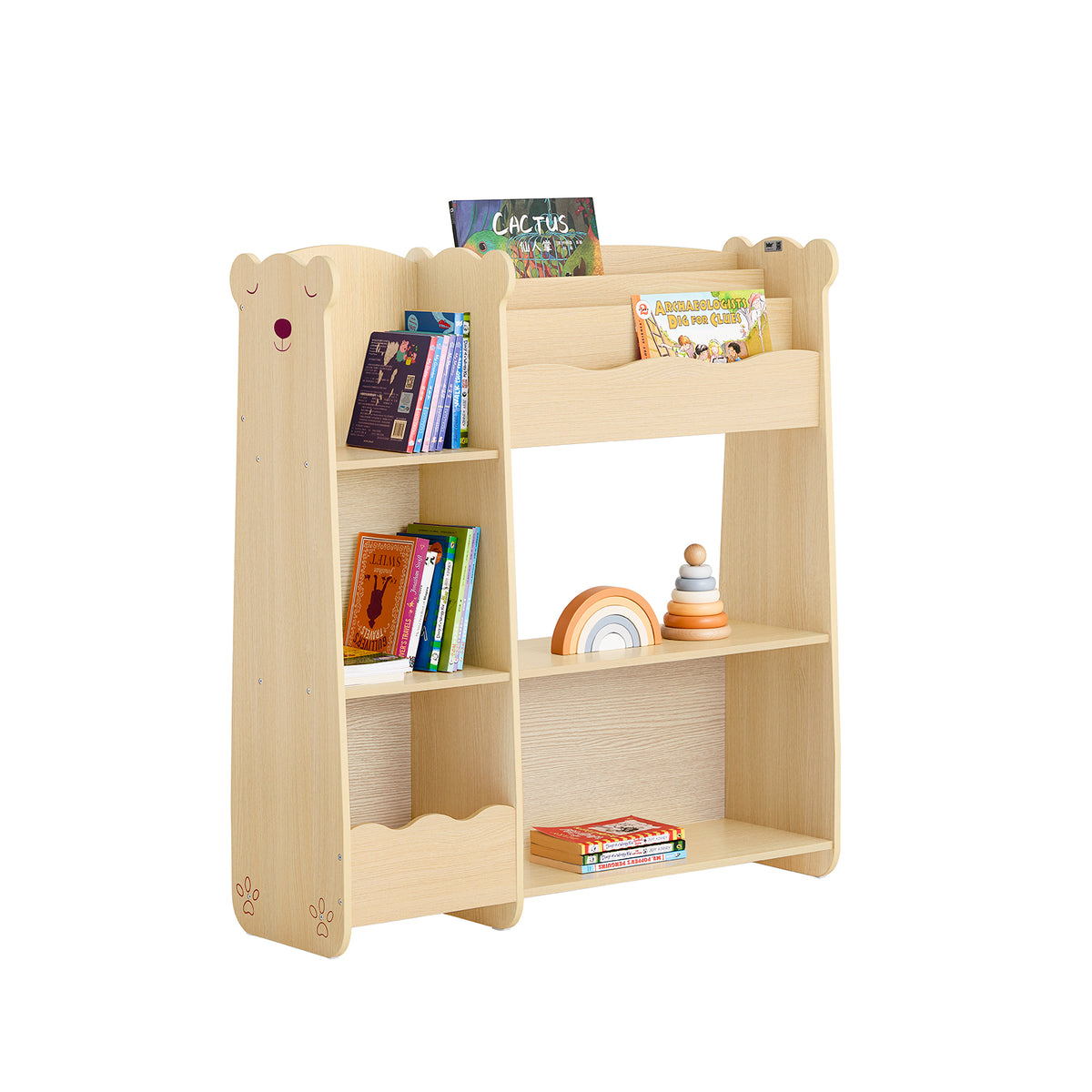 SoBuy KMB101-N Étagère de Rangement pour Enfants, Meuble Rangement pour Livres et Jouets, Bibliothèque Organisateur pour Cham