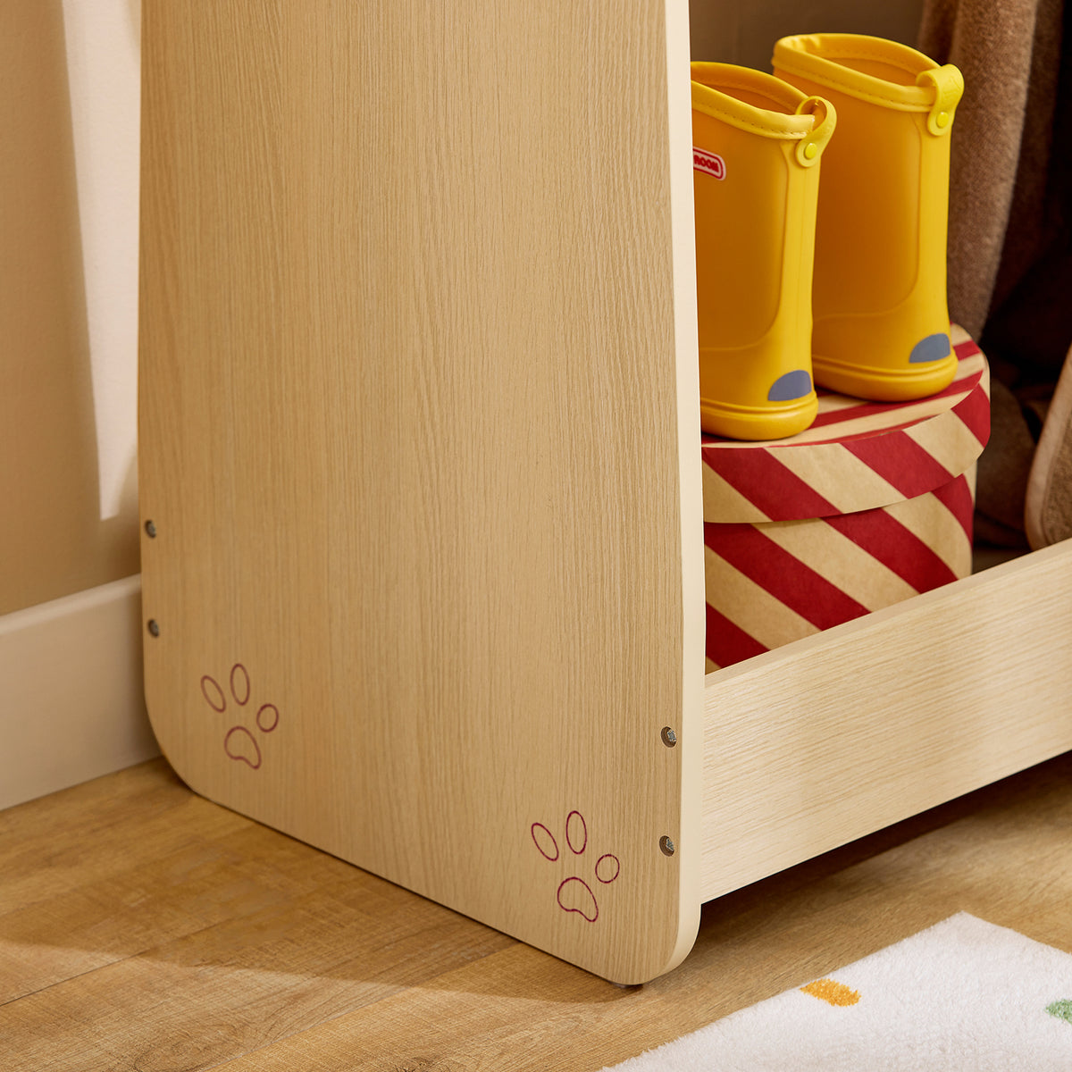 SoBuy KMB102-N Portant à vêtements Enfant, Penderie pour Enfants, Garde-Robe Enfants, Portant Vêtements Chambre Enfant en Forme d'ours