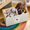 SoBuy KMB104-HG Bibliothèque Enfant, Étagère à Livres, Étagère de Rangement Jouets pour Enfants, Porte-revues avec Boître Roulante et 3 Étagères, Blanc et Gris, L51xP28xH70 cm