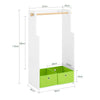 SoBuy KMB109-W Portant à Vêtements Enfant, Penderie pour Enfants, Garde-Robe Enfants, Étagère à Vêtement Enfant