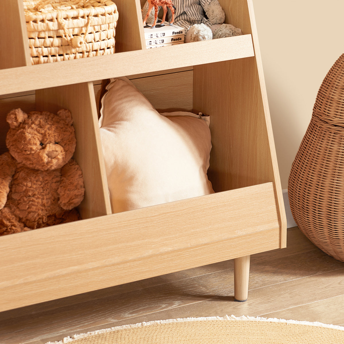 SoBuy KMB111-N Bibliothèque Enfant avec 5 Compartiments Ouverts, pour Chambre d’Enfant, Rangement Optimisé, Design Fonctionnel – L87×P37×H78 cm, Naturel