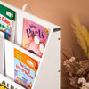 SoBuy KMB112-W Bibliotecă pentru copii cu 4 rafturi și 1 sertar