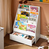 SoBuy KMB112-W Bibliotecă pentru copii cu 4 rafturi și 1 sertar