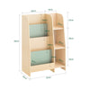 SoBuy KMB114-GR Bibliotecă pentru copii, Raft de depozitare pentru copii, Raft de cărți pentru camera copiilor, Mobilier de depozitare pentru copii cu 4 rafturi și 3 compartimente, Verde, 63x30x90cm