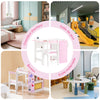 SoBuy KMB116-P Set de Masă și Scaun pentru Copii, Set din 2 Piese cu Autocolante DIY, Birou pentru Copii cu 3 Suporturi pentru Creioane, Roz și Alb