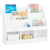 SoBuy KMB118-W Montessori Bookshop for Children Keep Children Bookshop Bibliotecă cu 3 camere de camere de regizoare și multifuncțional alb 100x30x80cm