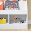 SoBuy KMB118-W Montessori Bookshop for Children Keep Children Bookshop Bibliotecă cu 3 camere de camere de regizoare și multifuncțional alb 100x30x80cm