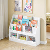 SoBuy KMB118-W Bibliotecă pentru Copii, Dulap de Depozitare Jucării pentru Copii cu 3 Compartimente, Bibliotecă Mică, 3 Niveluri, Raft pentru Cameră, Alb 100x30x80cm